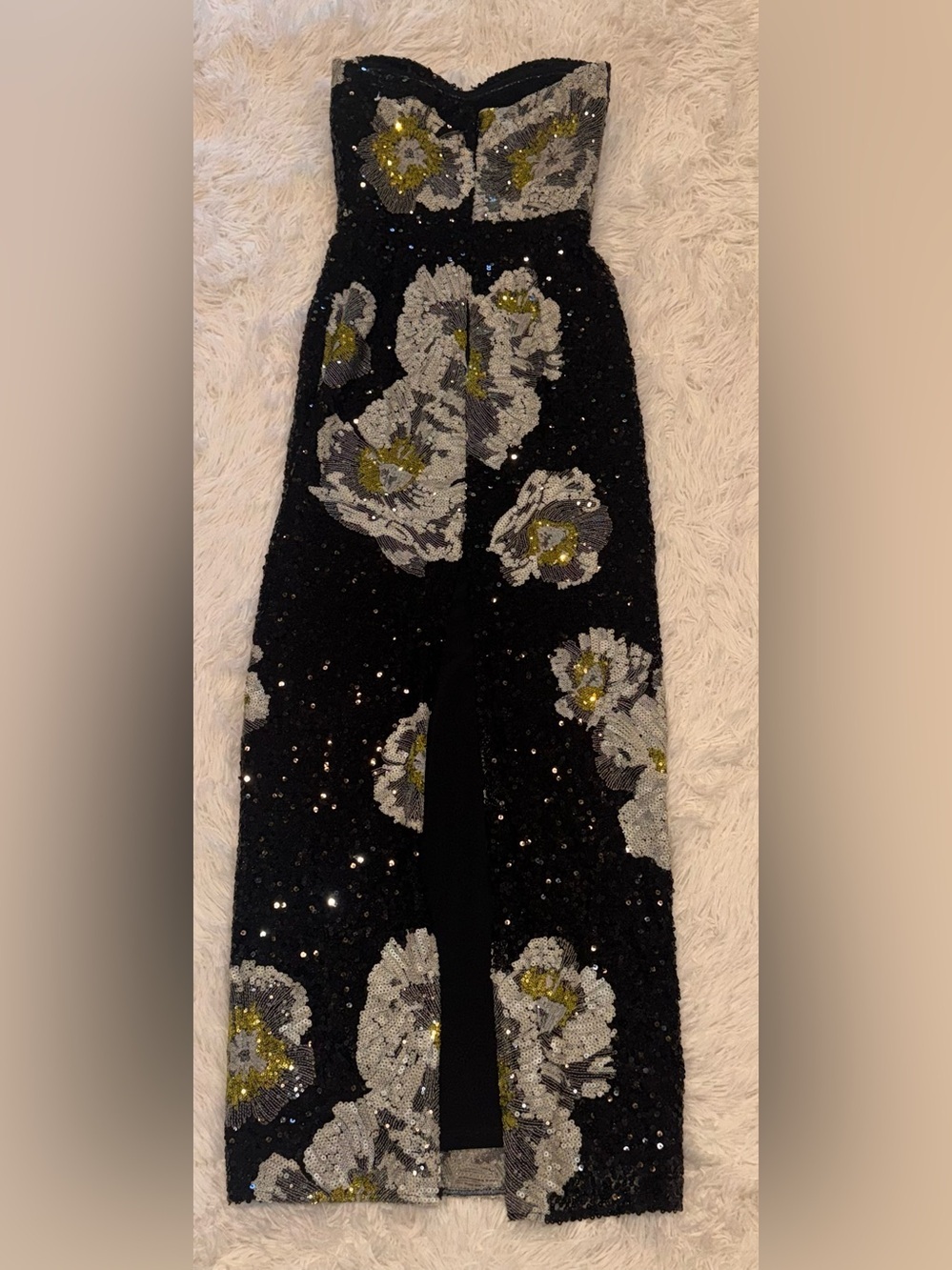NEW Dress The Population Vada Floral Sequin Strapless Gown Sz S - Picture 8 of 9